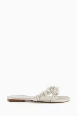 Dune London Natural Newlyweds Pearl Detail Sandals