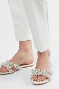 Dune London Natural Newlyweds Pearl Detail Sandals -Style Sole Zone C54177s5