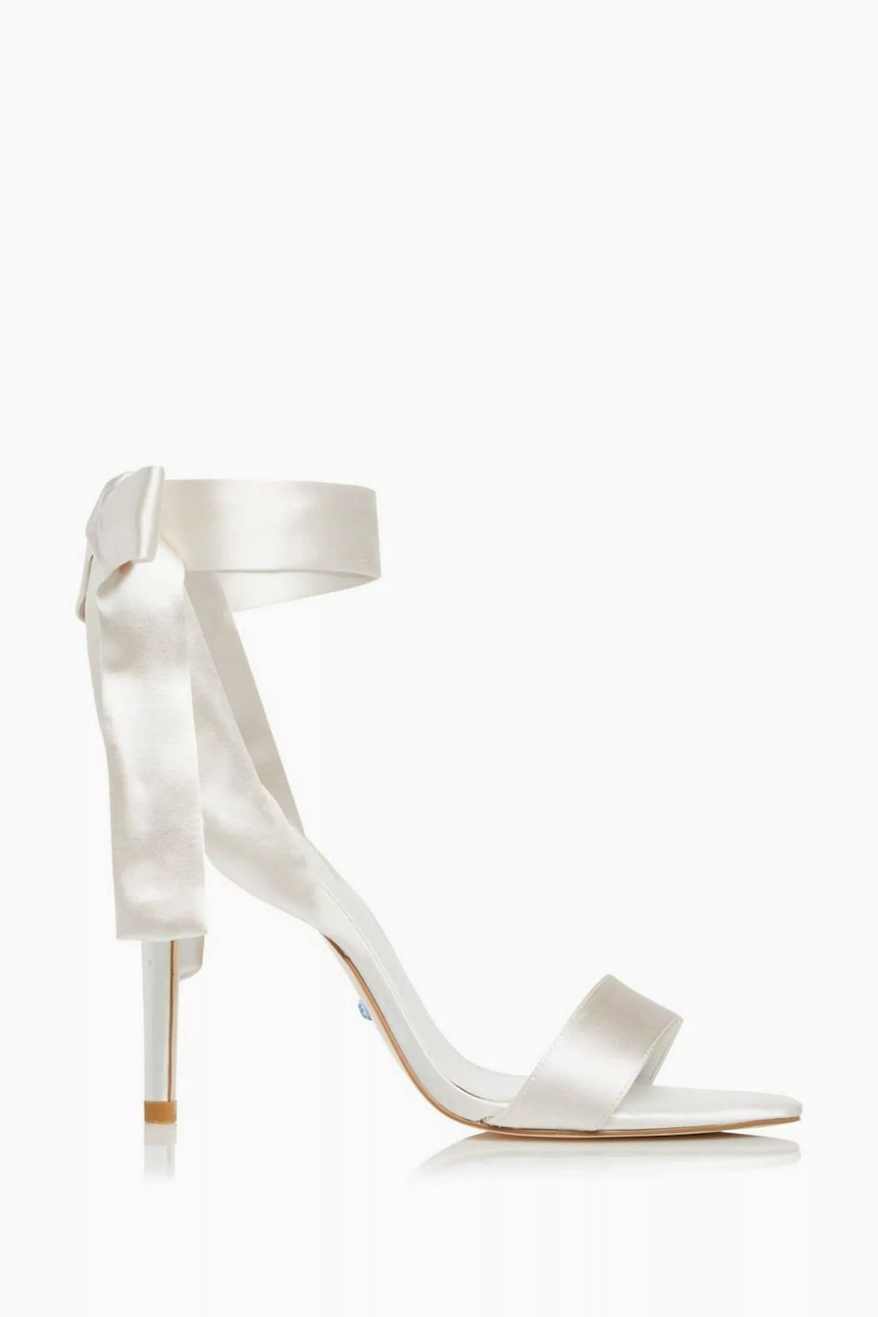 Dune London White Mirelle Satin Ribbon Tie Sandals 3 Dune London White Mirelle Satin Ribbon Tie Sandals