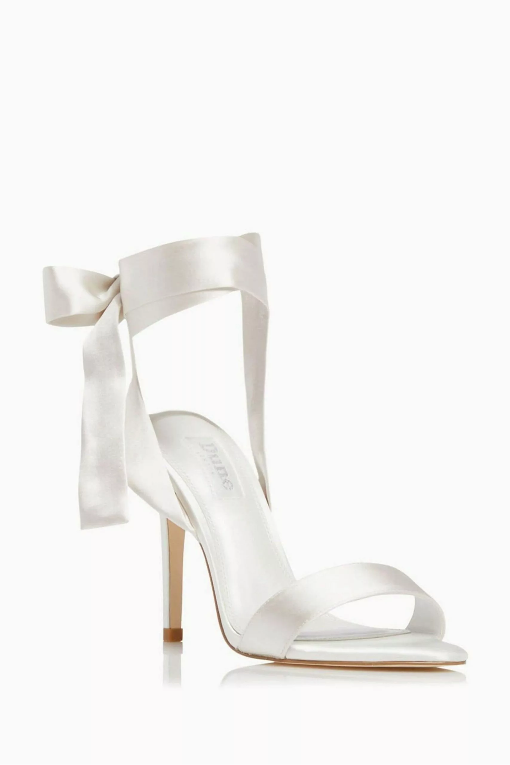 Dune London White Mirelle Satin Ribbon Tie Sandals 4 Dune London White Mirelle Satin Ribbon Tie Sandals - Image 2