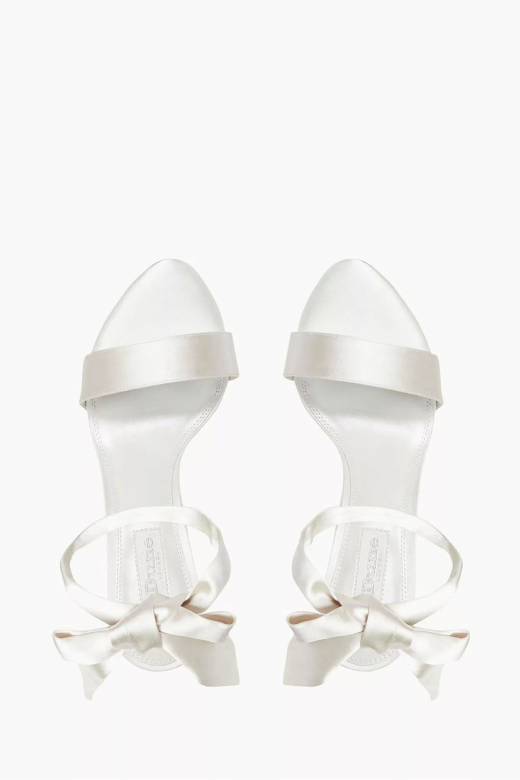 Dune London White Mirelle Satin Ribbon Tie Sandals 5 Dune London White Mirelle Satin Ribbon Tie Sandals - Image 3