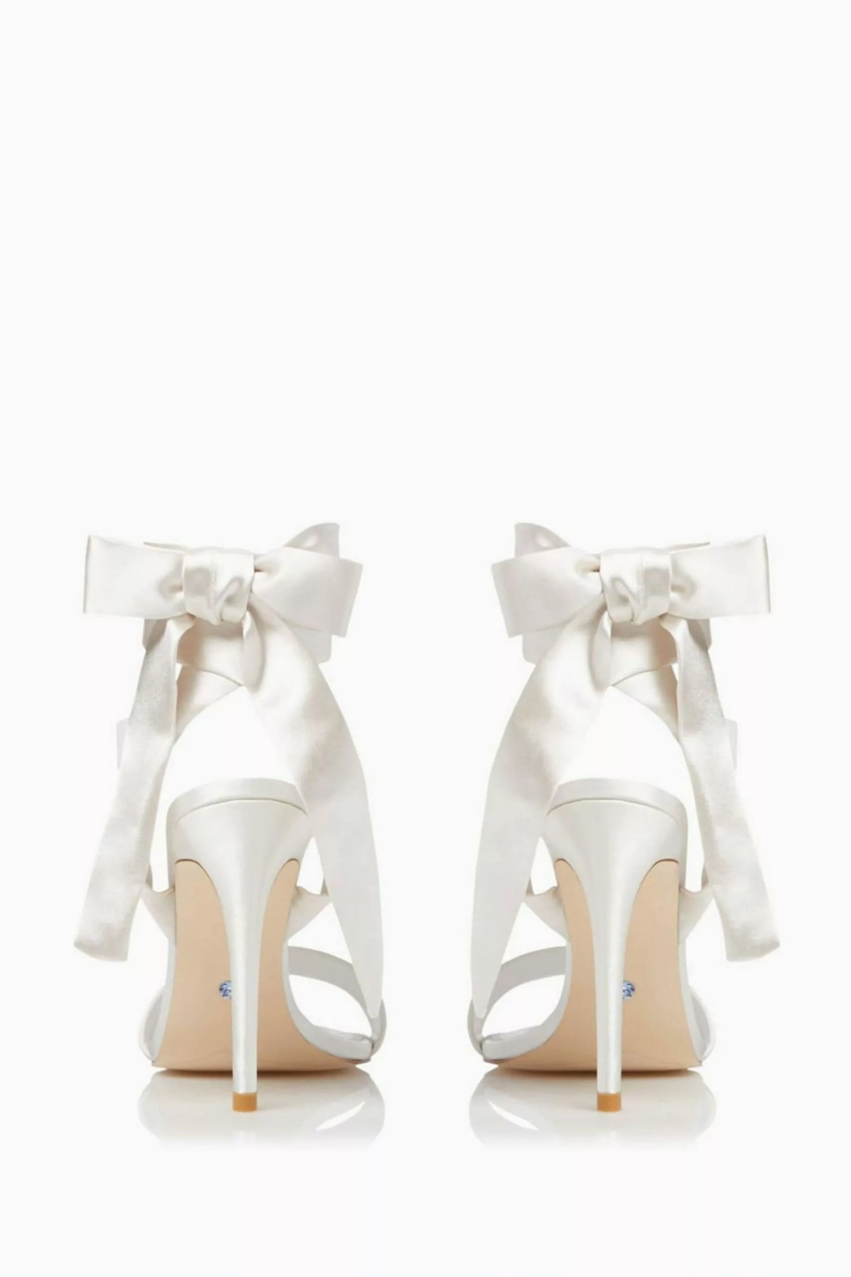 Dune London White Mirelle Satin Ribbon Tie Sandals 6 Dune London White Mirelle Satin Ribbon Tie Sandals - Image 4