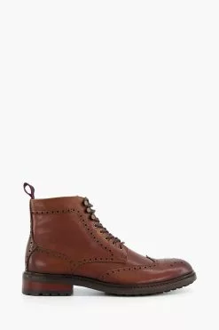 Dune London Natural Colonels Eyelet Brogue Boots