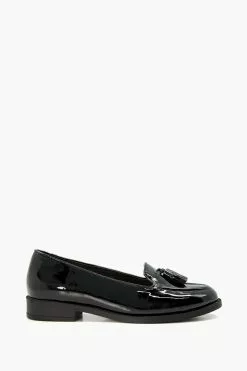Dune London Black Wf Global Almond Tassel Loafers
