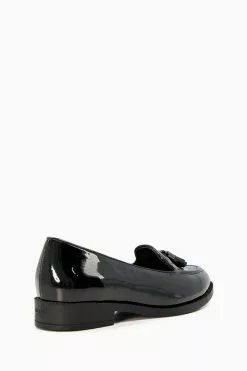 Dune London Black Wf Global Almond Tassel Loafers -Style Sole Zone C86327s3