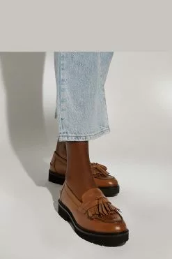 Dune London Natural Guardian Kilted Tassel Eva Loa Shoes -Style Sole Zone C88107s5