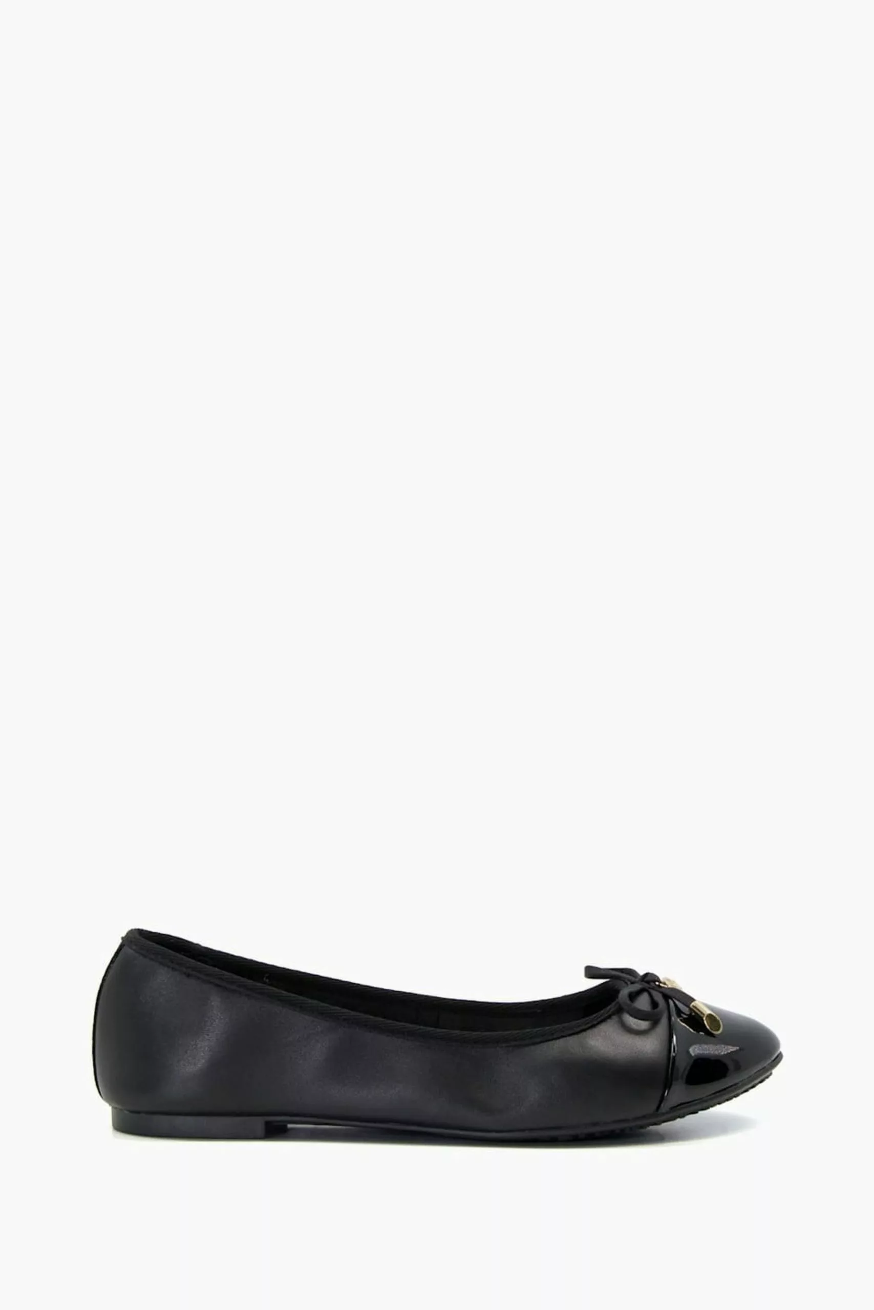 Dune London Wide Fit Hartlyn Black Toe Cap Bow Ballerinas 3 Dune London Wide Fit Hartlyn Black Toe Cap Bow Ballerinas