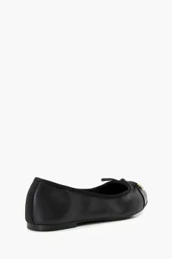 Dune London Wide Fit Hartlyn Black Toe Cap Bow Ballerinas 10 Dune London Wide Fit Hartlyn Black Toe Cap Bow Ballerinas -Style Sole Zone C94885s3