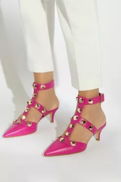 Dune London Pink Calipo Giant Stud Open Courts -Style Sole Zone C95575s6