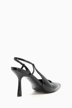 Dune London Wide Fit Cabanna Oval Sprayed Black Heels -Style Sole Zone D02476s3
