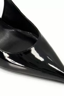 Dune London Wide Fit Cabanna Oval Sprayed Black Heels -Style Sole Zone D02476s5