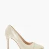 Dune London Wide Fit Gold Banquet Mesh Cut-Out Courts -Style Sole Zone D02477s