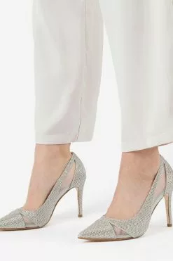 Dune London Wide Fit Gold Banquet Mesh Cut-Out Courts -Style Sole Zone D02477s5