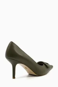 Dune London Green Brioni Two Pointed Toe High Stiletto Heel Court Shoes -Style Sole Zone D08663s3