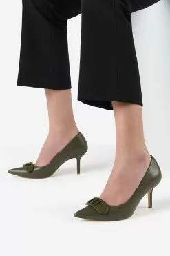 Dune London Green Brioni Two Pointed Toe High Stiletto Heel Court Shoes -Style Sole Zone D08663s5