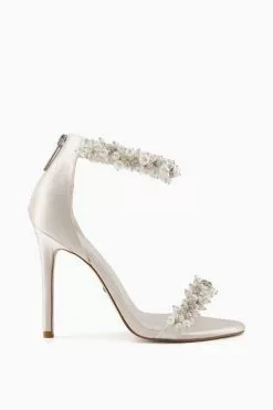 Dune London Natural Marriage Beaded Ankle Trim Sandals