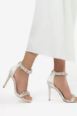 Dune London Natural Marriage Beaded Ankle Trim Sandals -Style Sole Zone D11177s5