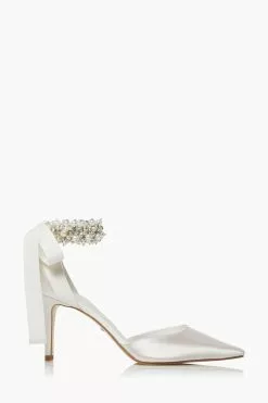 Dune London Natural Clarette Embellished Wide Fit Ankle Tie
