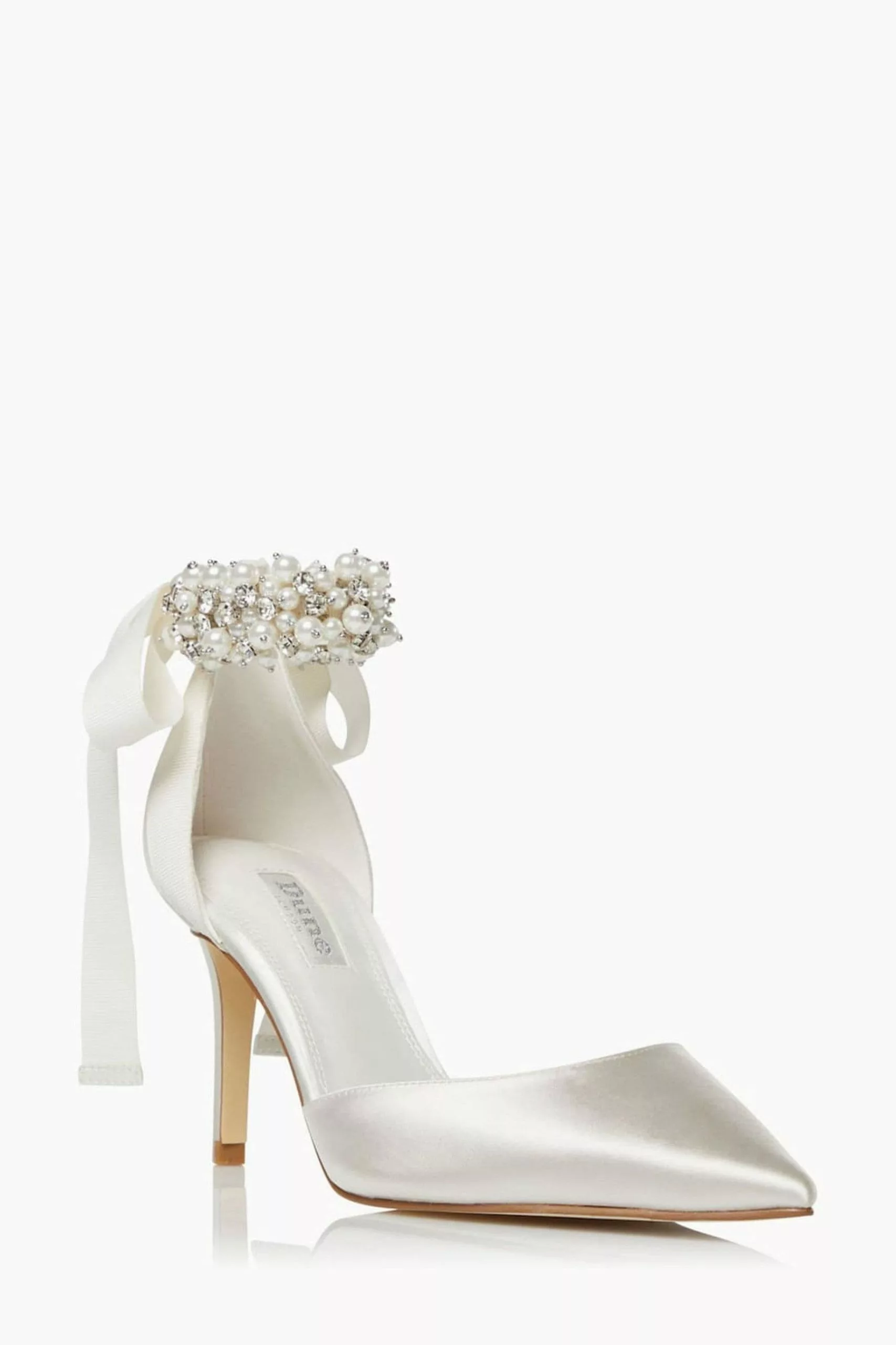 Dune London Natural Clarette Embellished Wide Fit Ankle Tie 4 Dune London Natural Clarette Embellished Wide Fit Ankle Tie - Image 2