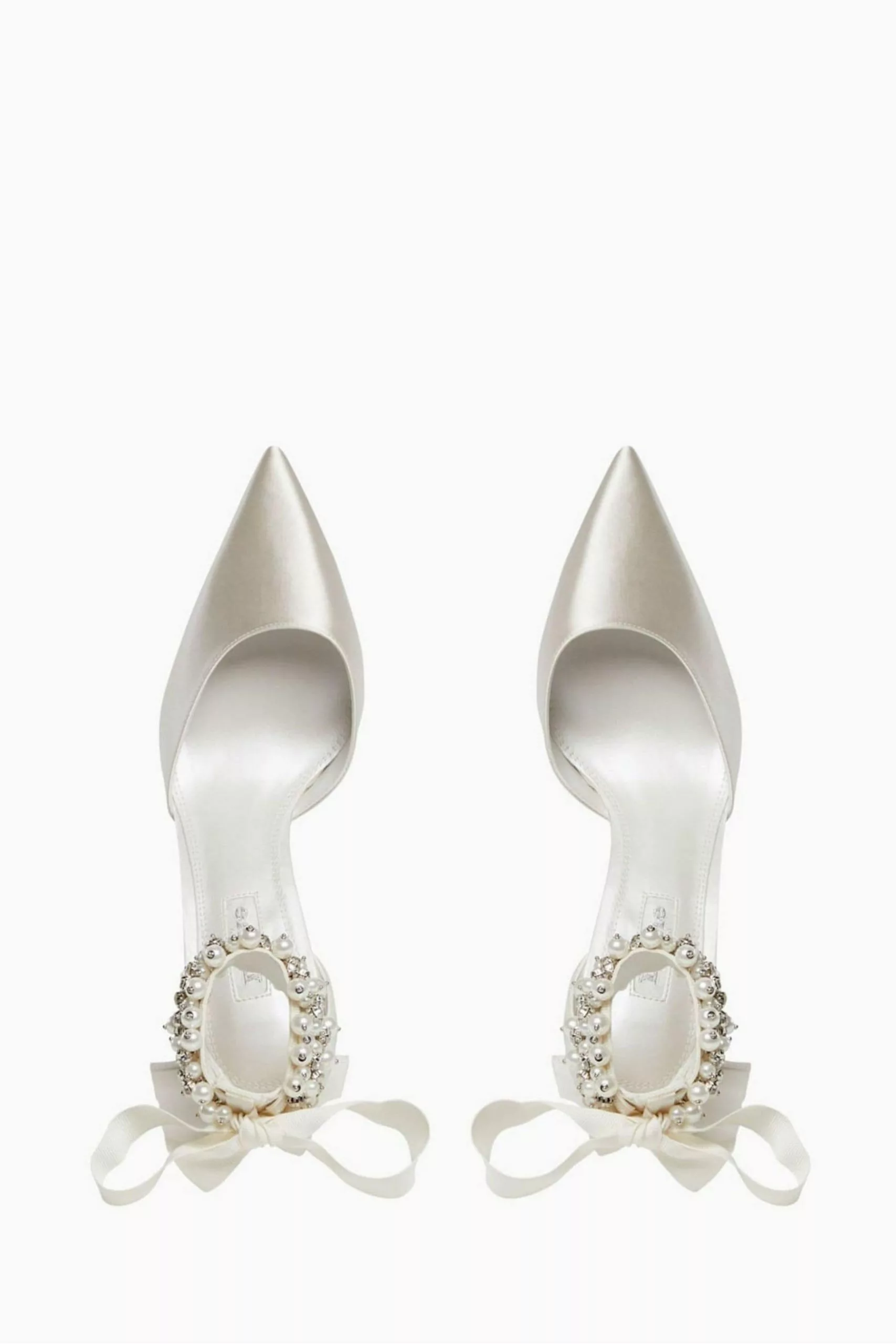 Dune London Natural Clarette Embellished Wide Fit Ankle Tie 5 Dune London Natural Clarette Embellished Wide Fit Ankle Tie - Image 3