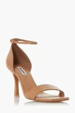 Dune London Meri T Square Toe High Heel Sandals -Style Sole Zone D11186s2