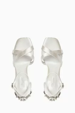 Dune London Natural Maridel Embellished Cross Strap Wedding Sandals -Style Sole Zone D11231s3