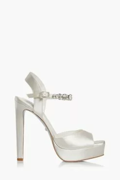 Dune London Natural Miracle Crystal Embellished Platform Wedding Sandals
