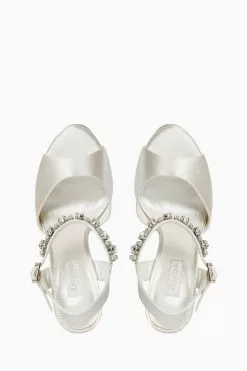 Dune London Natural Miracle Crystal Embellished Platform Wedding Sandals -Style Sole Zone D11232s3