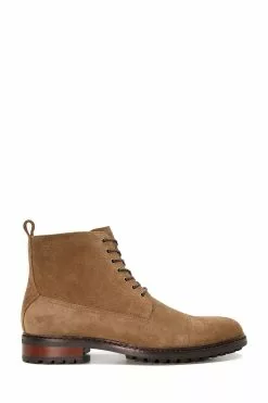 Dune London Natural Collared Toecap Lace Up Boots