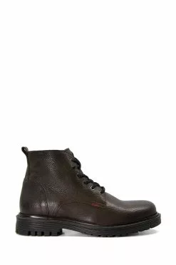 Dune London Crainey Grain Plain Toe Black Boots