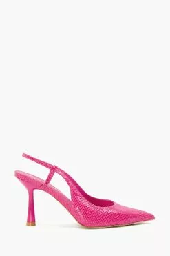 Dune London Pink Cabanna Oval Sprayed Heels