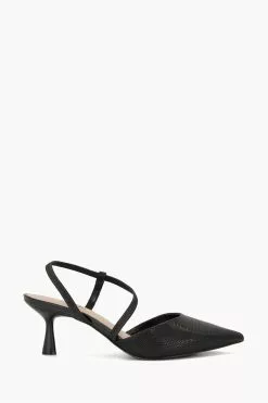 Dune London Black Citrus Asymmetric Court Shoes