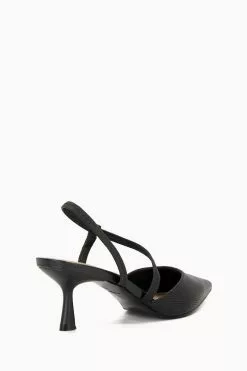 Dune London Black Citrus Asymmetric Court Shoes -Style Sole Zone D21035s3