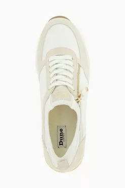 Dune London Eilins White Quilted Wedge Trainer -Style Sole Zone D74230s4