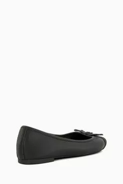 Dune London Hallo Charm Black Trim Ballet Shoes -Style Sole Zone D74232s3