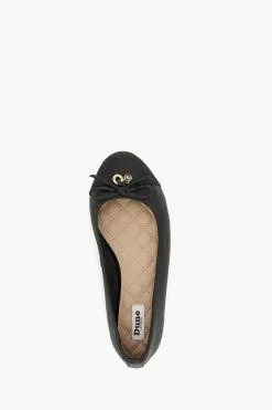 Dune London Hallo Charm Black Trim Ballet Shoes -Style Sole Zone D74232s4