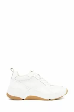Dune London White Eagerly Mix Material Chunky Trainers