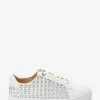 Dune London White Ease Laser Cut Slimsole Trainers -Style Sole Zone D83376s