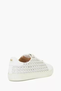 Dune London White Ease Laser Cut Slimsole Trainers -Style Sole Zone D83376s4