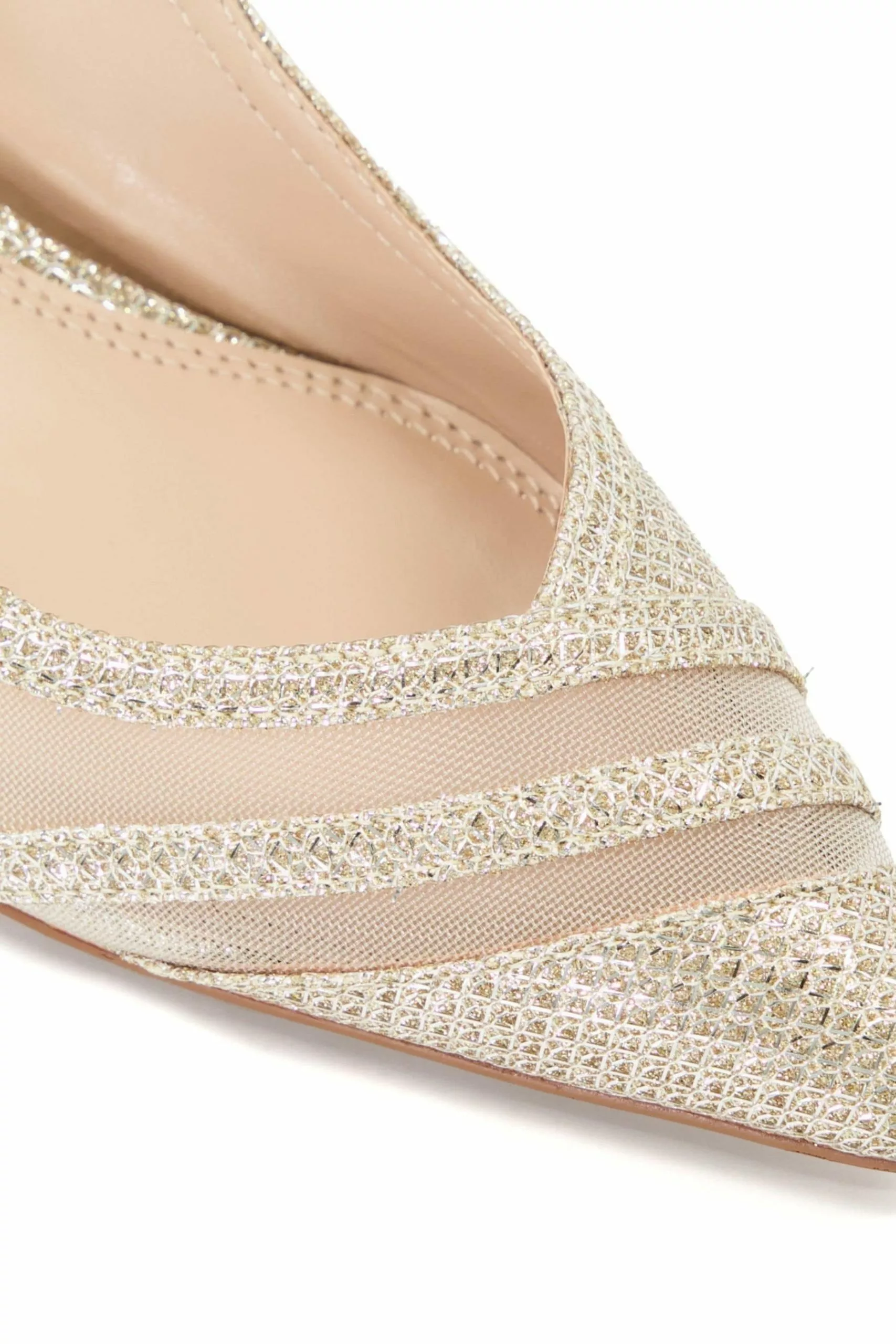 Dune London Gold Dillon Mesh Cut Out Sling Sandals 6 Dune London Gold Dillon Mesh Cut Out Sling Sandals - Image 4