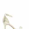 Dune London Gold Morra 2 Part Heeled Sandals -Style Sole Zone D83388s