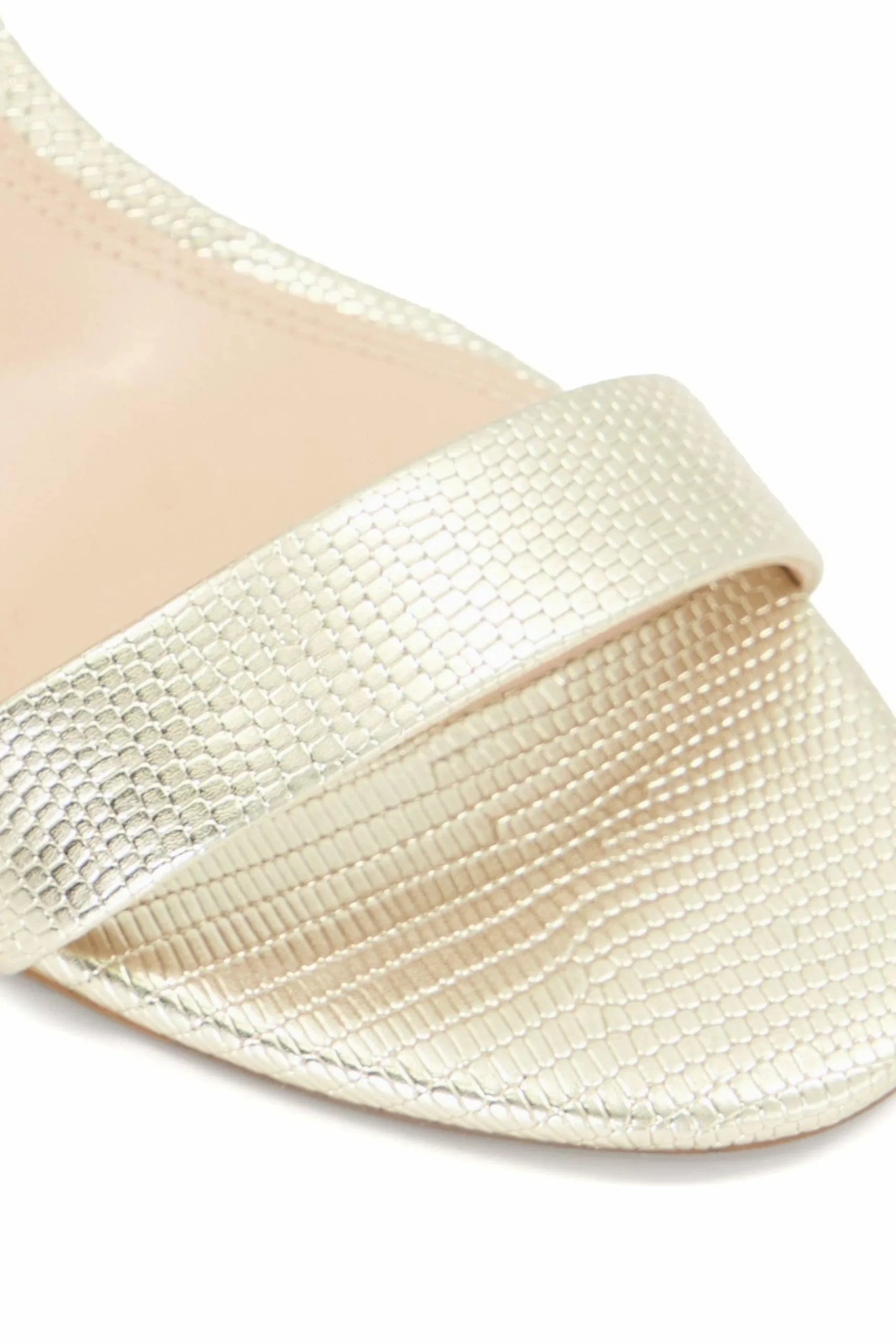 Dune London Gold Morra 2 Part Heeled Sandals 7 Dune London Gold Morra 2 Part Heeled Sandals - Image 5