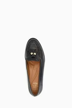 Dune London Black Global Almond Tassel Loafers -Style Sole Zone D83398s4