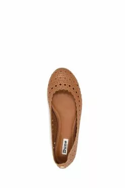 Dune London Harlows Brown Laser Cut Ballet Shoes -Style Sole Zone D83400s4
