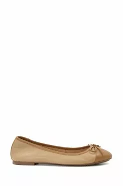 Dune London Brown Hallo Charm Trim Ballet Shoes