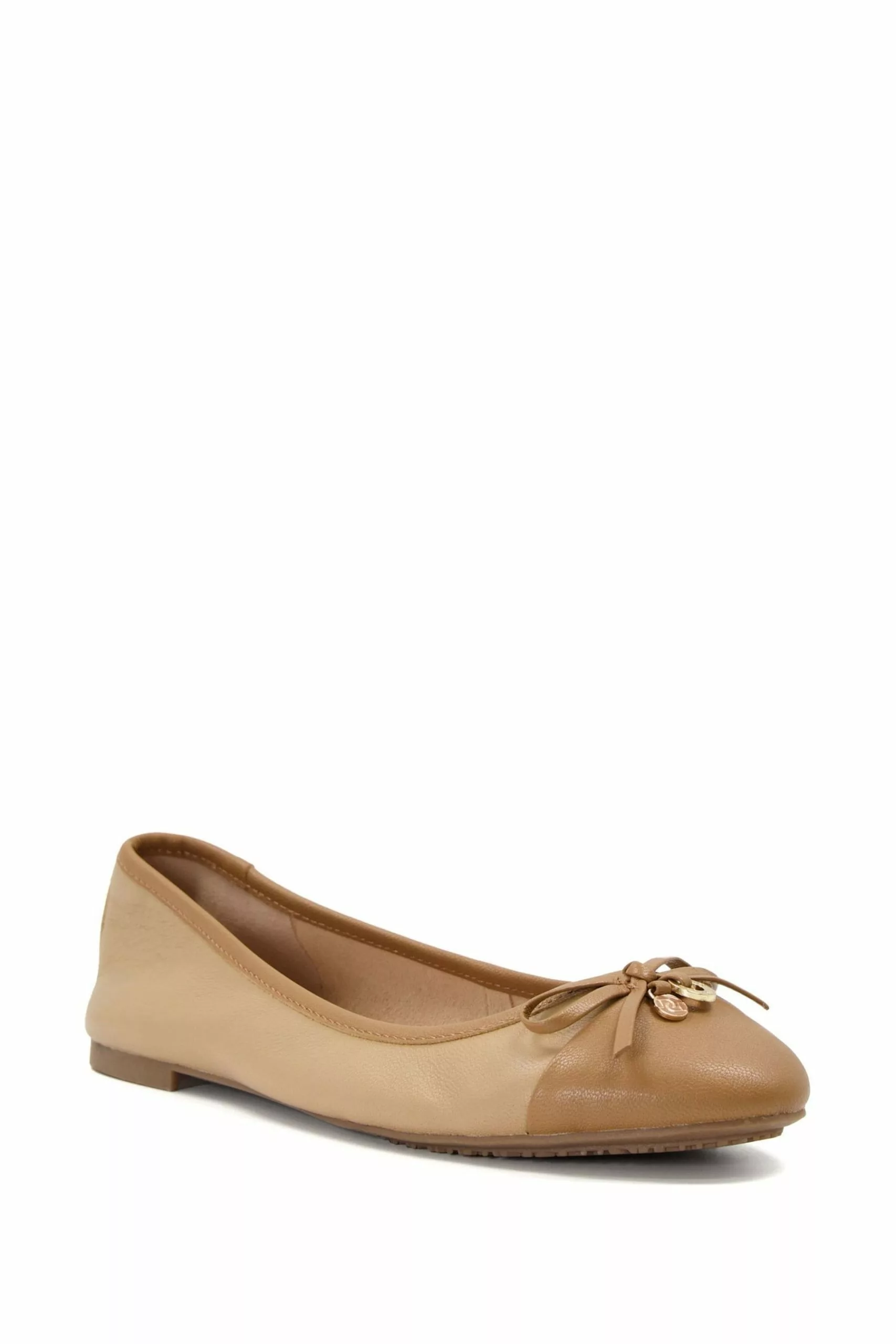 Dune London Brown Hallo Charm Trim Ballet Shoes 4 Dune London Brown Hallo Charm Trim Ballet Shoes - Image 2