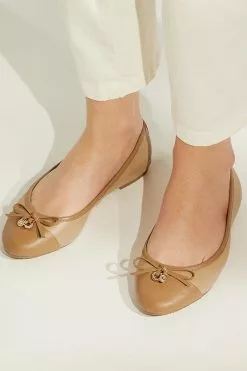 Dune London Brown Hallo Charm Trim Ballet Shoes 11 Dune London Brown Hallo Charm Trim Ballet Shoes -Style Sole Zone D83402s6