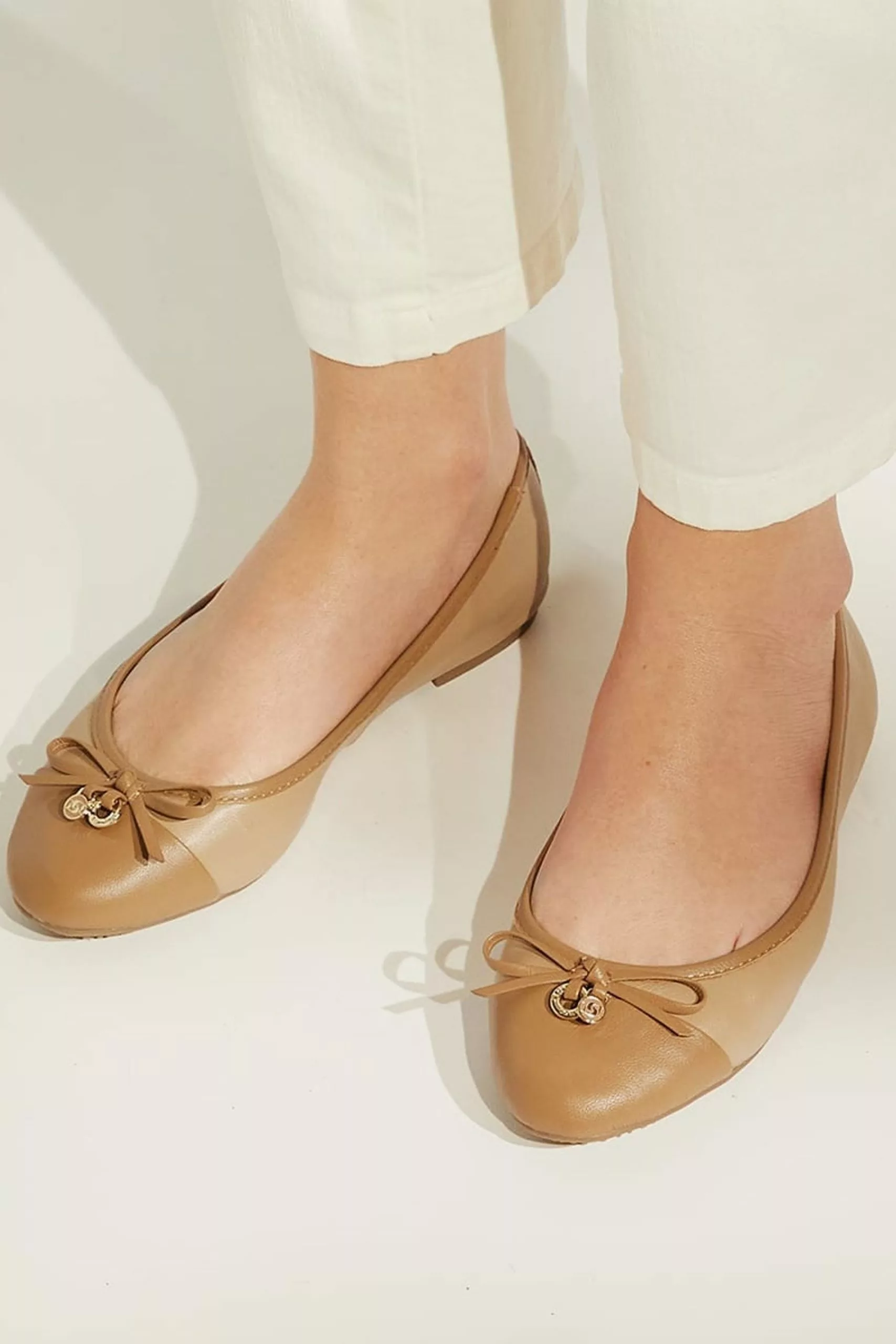 Dune London Brown Hallo Charm Trim Ballet Shoes 7 Dune London Brown Hallo Charm Trim Ballet Shoes - Image 5