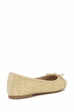 Dune London Natural Hallo Charm Trim Ballet Shoes -Style Sole Zone D83404s3