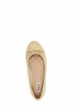 Dune London Natural Hallo Charm Trim Ballet Shoes -Style Sole Zone D83404s4